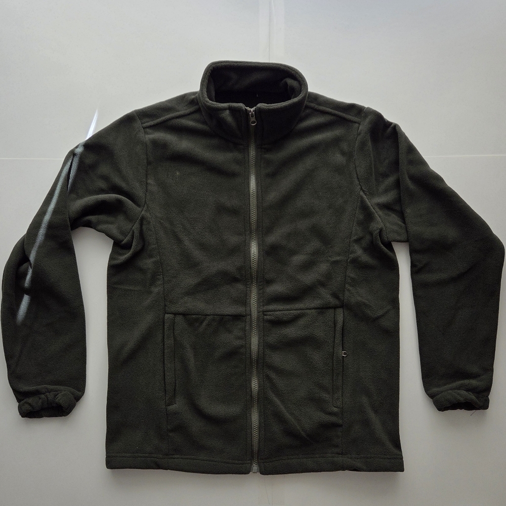 Private Label Dark Green Lightweight Fleece Jacket Men's Large New